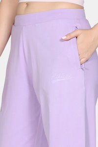 Zivame Knit Cotton Loungewear Bottom - Lilac Breeze — thumbnail 7